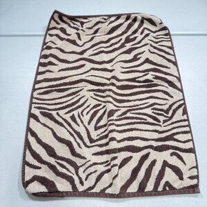 pottery barn hand towel 18x27 brown animal print zebra cotton modern